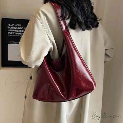 Casual Nylon Crossbody Bag Burgundy shoulder-250126