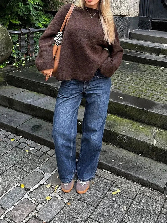 Casual Retro Long Sleeve Sweater swraters-241228