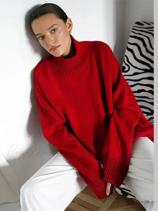 Casual Solid Color Long Sleeve Sweater swraters-241228
