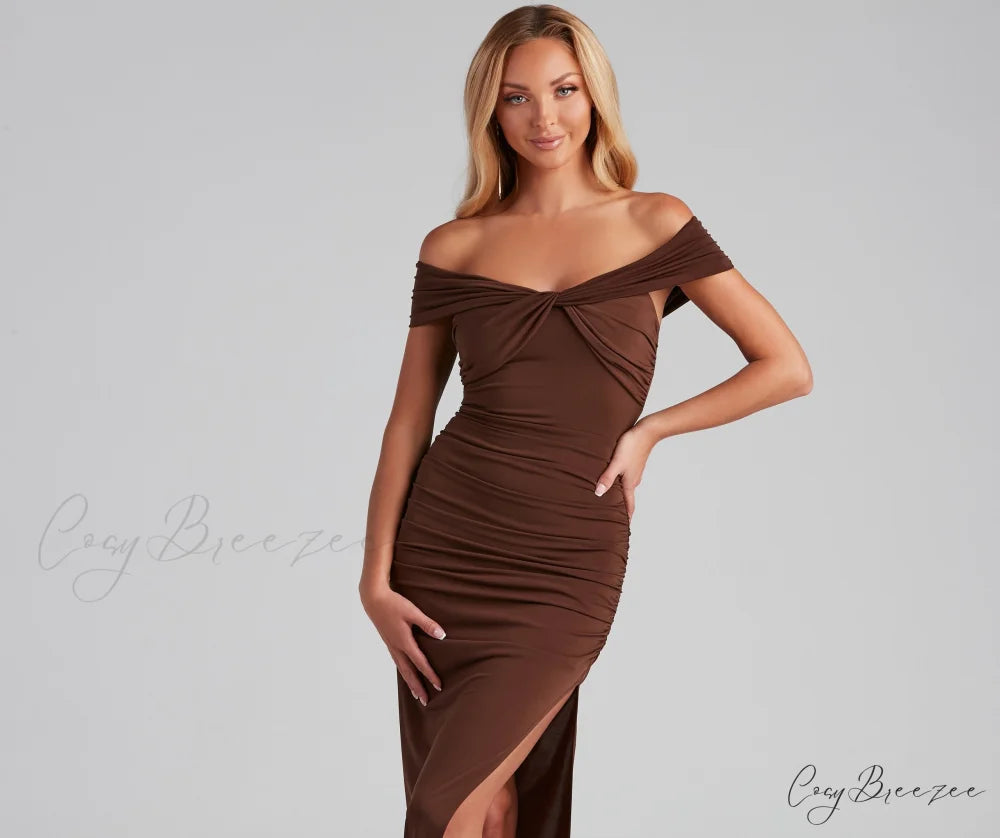 Catalina Twist Front Charming Maxi Formal Dress