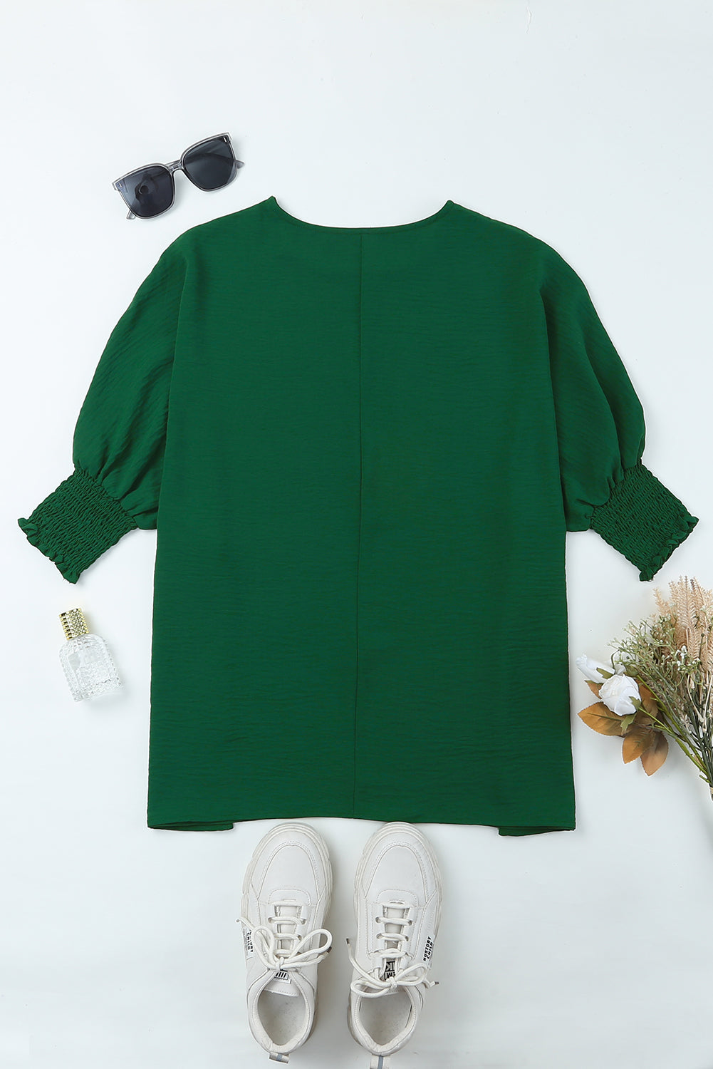 Shift Top Wrist Smocked - Green