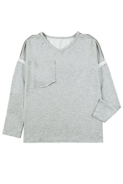 with - Arm Oversized Top Pockets Drop Gray