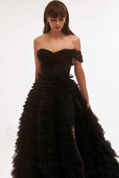 Celebrate Romance Frill Trendy Layered Evening Dress