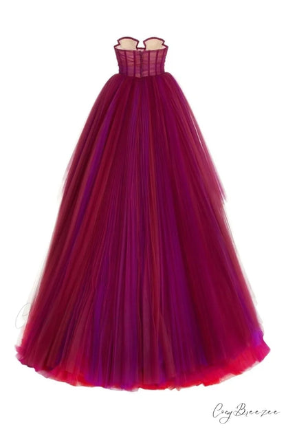 Celebration Time Asymmetrical Trendy Strapless Maxi Dress