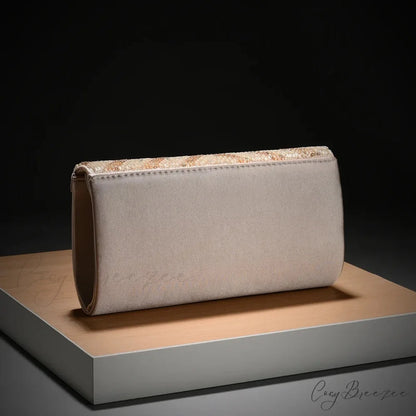 Celebrity Rhinestone Shiny One-Shoulder Clutch 1466beige clutchbag-250126