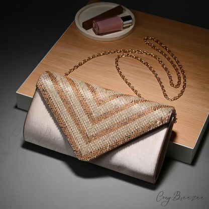 Celebrity Rhinestone Shiny One-Shoulder Clutch 1466beige clutchbag-250126