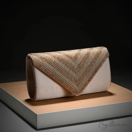 Celebrity Rhinestone Shiny One-Shoulder Clutch 1466beige clutchbag-250126