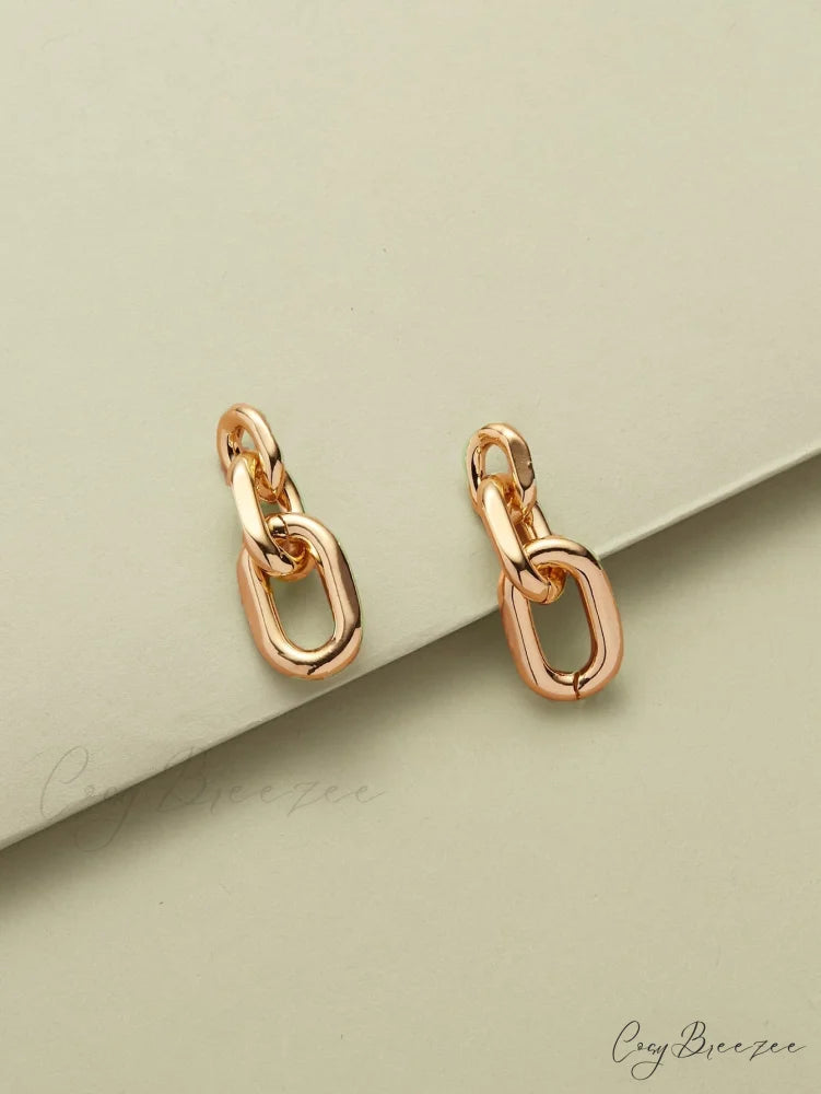 Chain Design Drop Earrings