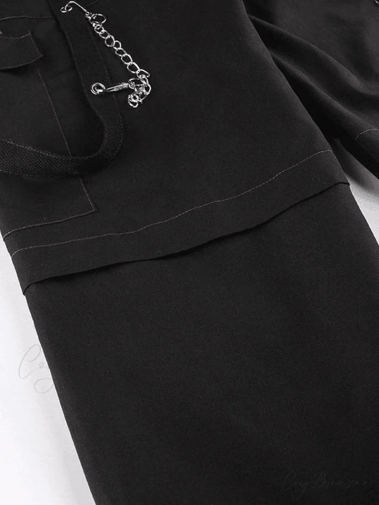 Chain Embellished Split Trendy Bodycon Maxi Dress
