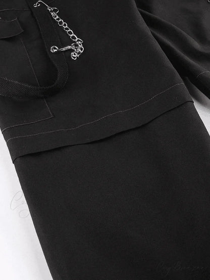 Chain Embellished Split Trendy Bodycon Maxi Dress