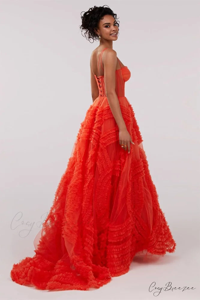 Charley A-line Graceful Tulle Maxi Dress