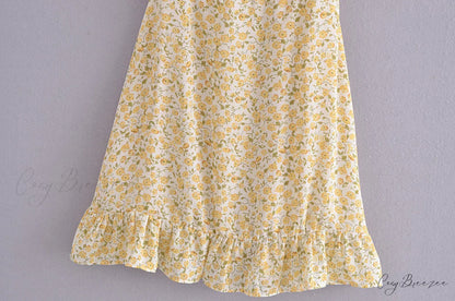 Charming Ditsy Floral Charming Ruffled Mini Dress