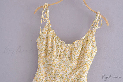 Charming Ditsy Floral Charming Ruffled Mini Dress