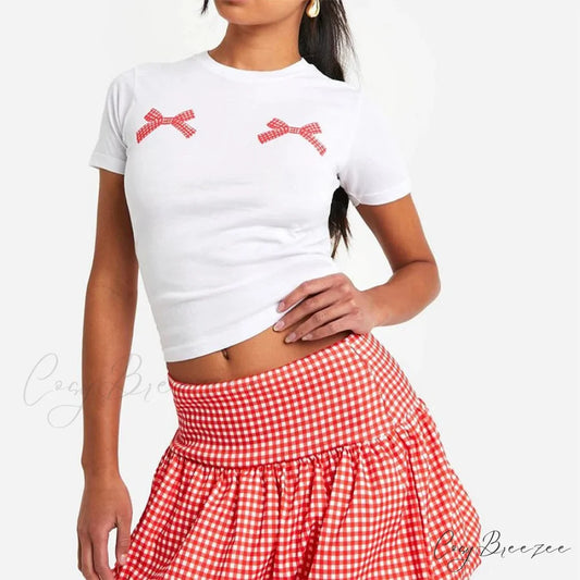 Checkered Bubble Plaid Style Skirt skirts-250223