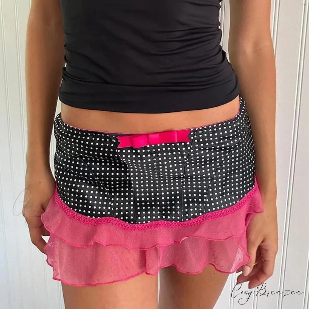 Cheetah Ruffled Hem Pencil Skirt black / S skirts-250223