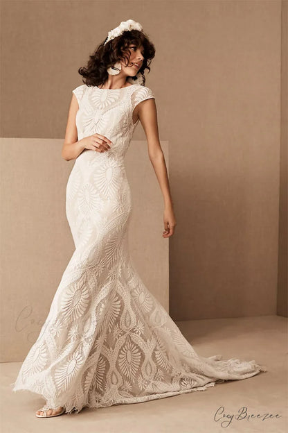 Cherished Love Lace Trendy Mermaid Wedding Dress
