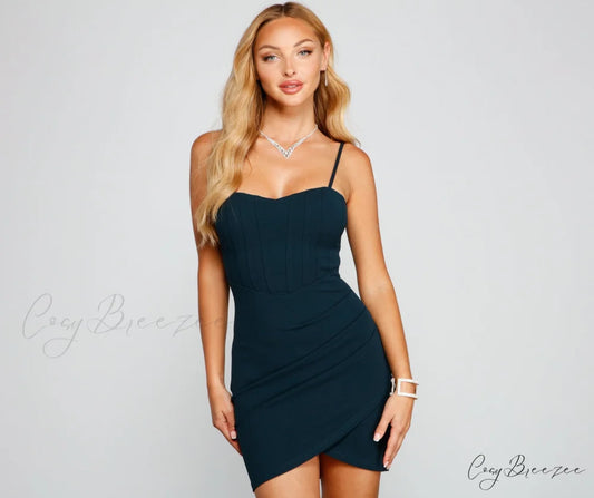 Chic Beauty Stylish Corset Mini Dress HUNTER / XS