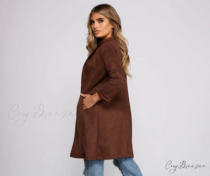 Chic Faux Suede Blazer