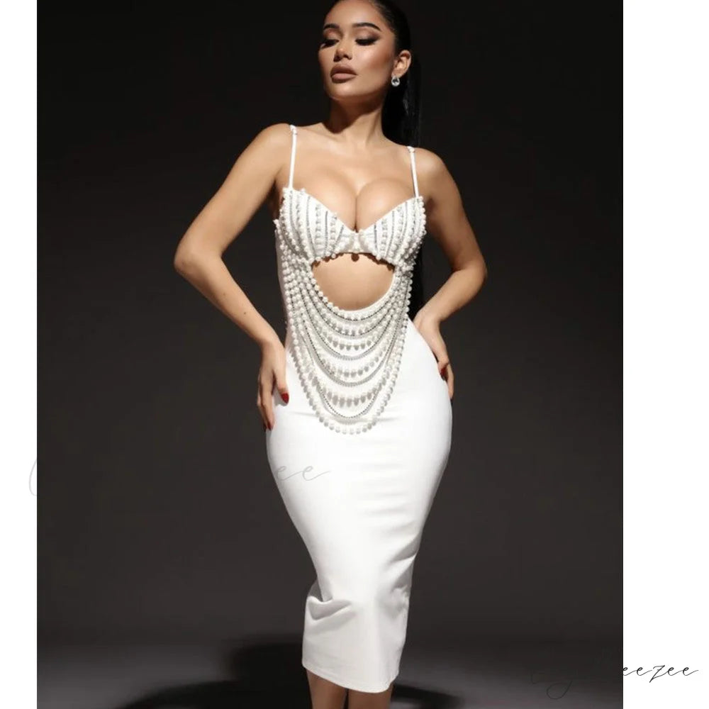 Chic Monochrome Lace Party Dress Formal Dress promdress-250223