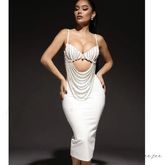 Chic Monochrome Lace Party Dress Formal Dress promdress-250223