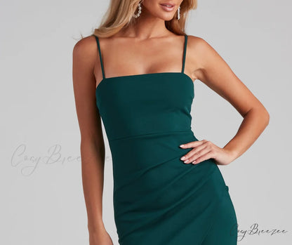 Chic Night Crepe Charming Wrap Mini Dress