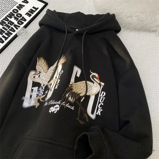 Chinese Crane Pullover Hoodie hoodies-241228
