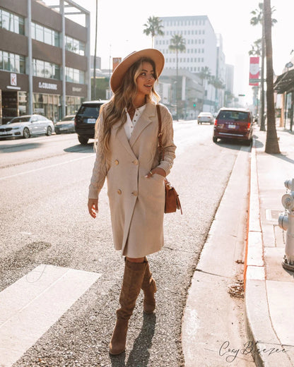 Christi Cable Knit Coatigan - Taupe