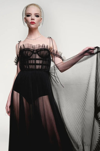 Christian Black Sheer Trendy Evening Maxi Dress