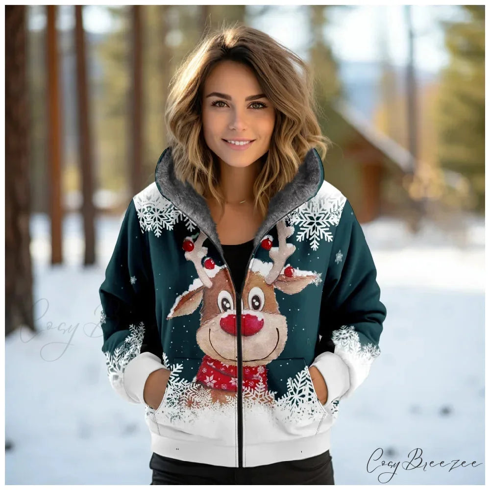 Christmas Sequin Splicing Cardigan Coat green 2 / XXS