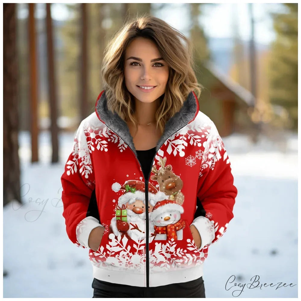 Christmas Sequin Splicing Cardigan Coat red 1 / XXS