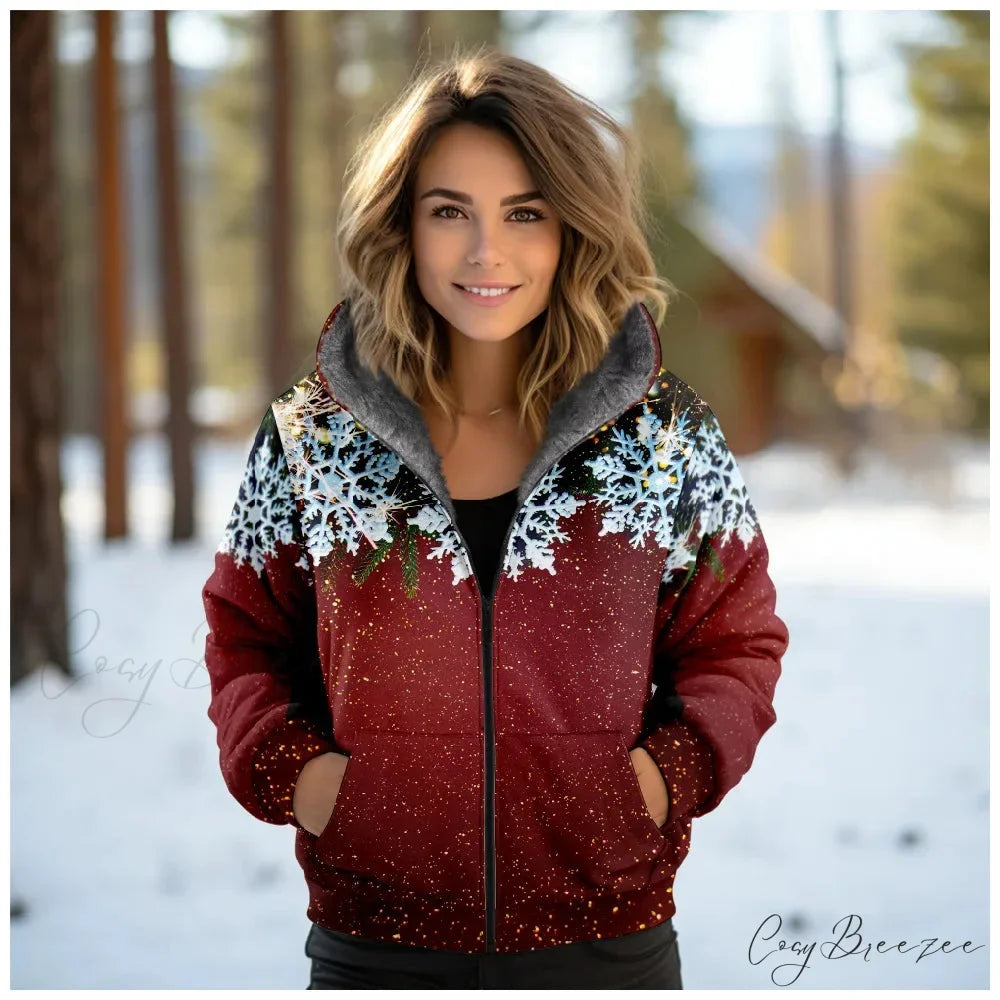Christmas Sequin Splicing Cardigan Coat red 4 / XXS