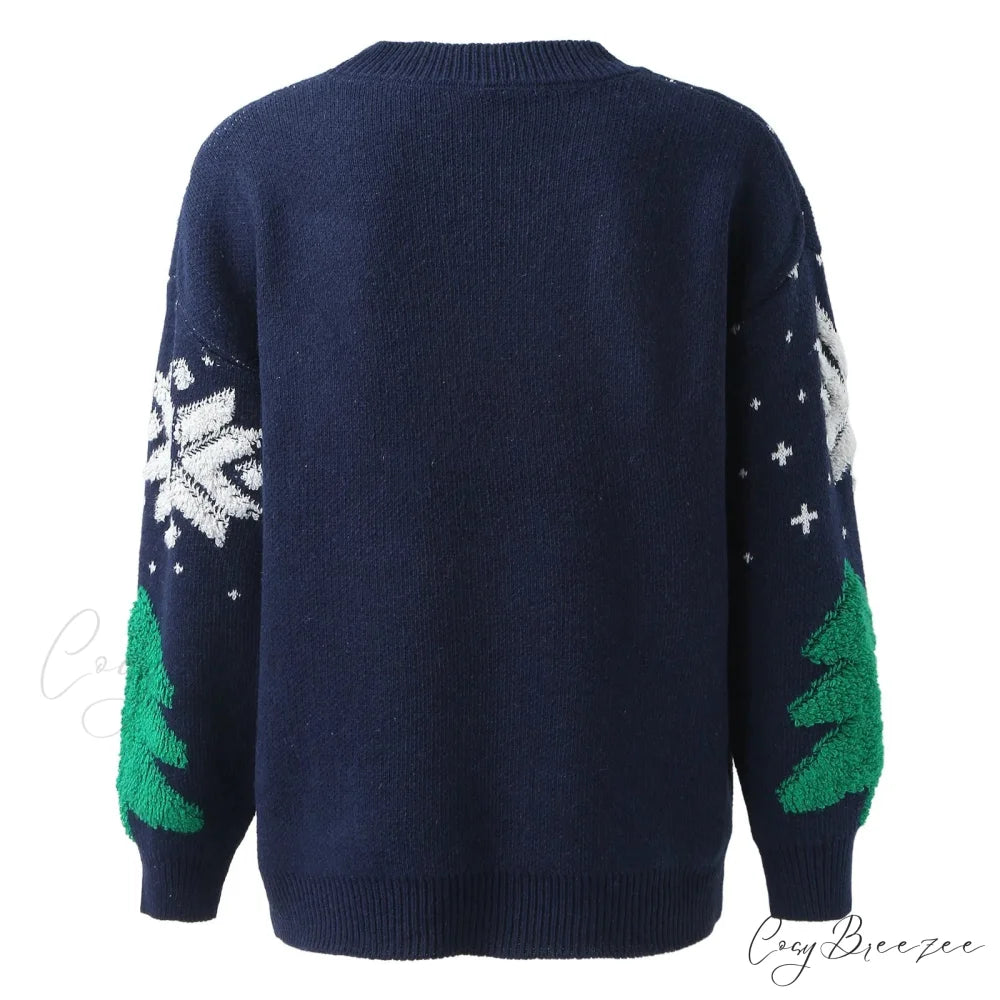 Christmas Vintage Korean Cozy Loose Fashionable Round Neck Comfortable Sweater