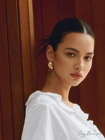 Chunky Teardrop Graceful Statement Earrings Gold / One Size
