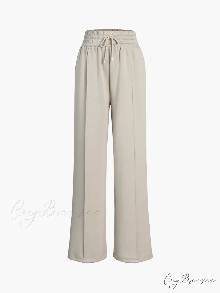 City Walk Graceful Wide Leg Sweatpants Apricot / XS