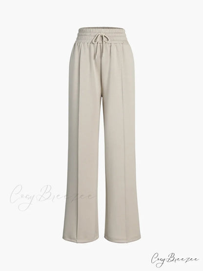 City Walk Graceful Wide Leg Sweatpants Apricot / XS