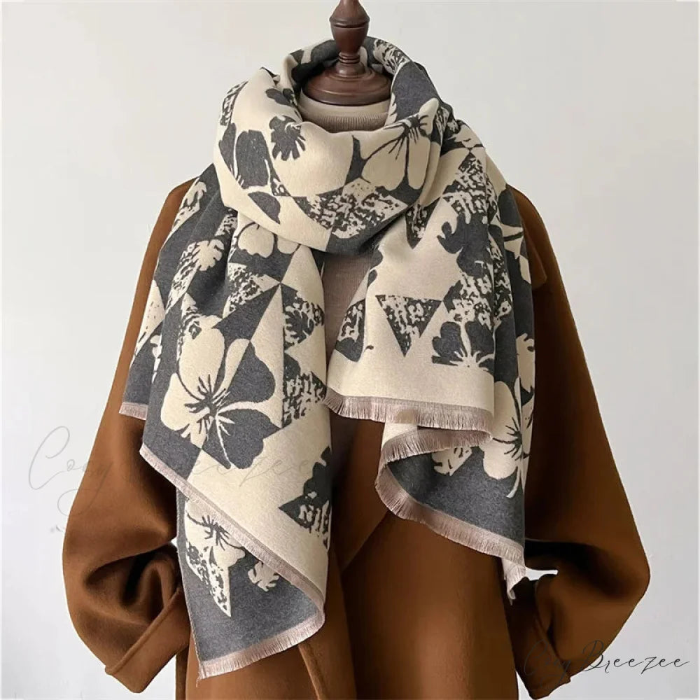 Classic Cashmere Plaid Poncho Scarf scarf-241228