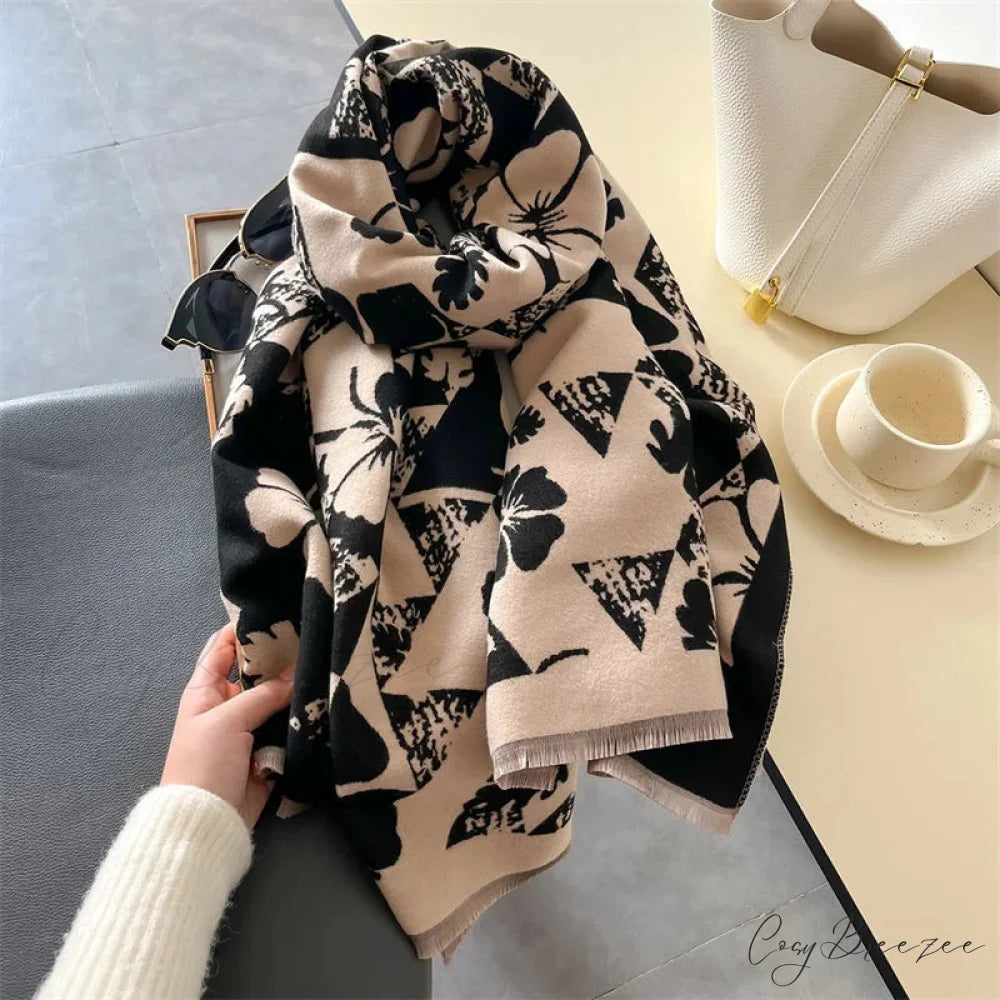 Classic Cashmere Plaid Poncho Scarf scarf-241228