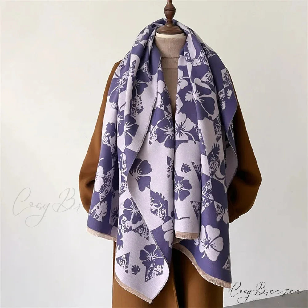 Classic Cashmere Plaid Poncho Scarf Color01 scarf-241228