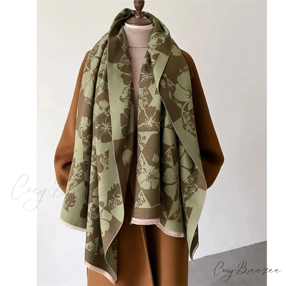Classic Cashmere Plaid Poncho Scarf Color03 scarf-241228