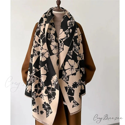 Classic Cashmere Plaid Poncho Scarf Color04 scarf-241228