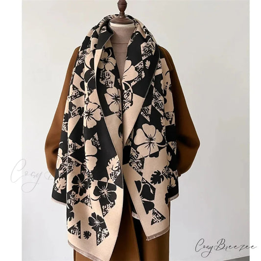 Classic Cashmere Plaid Poncho Scarf Color04 scarf-241228