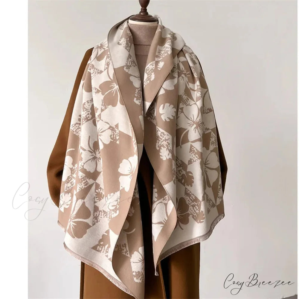 Classic Cashmere Plaid Poncho Scarf Color05 scarf-241228
