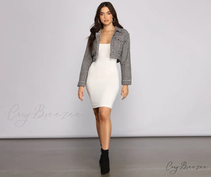 Classic Chic Scoop Charming Neck Knit Mini Dress