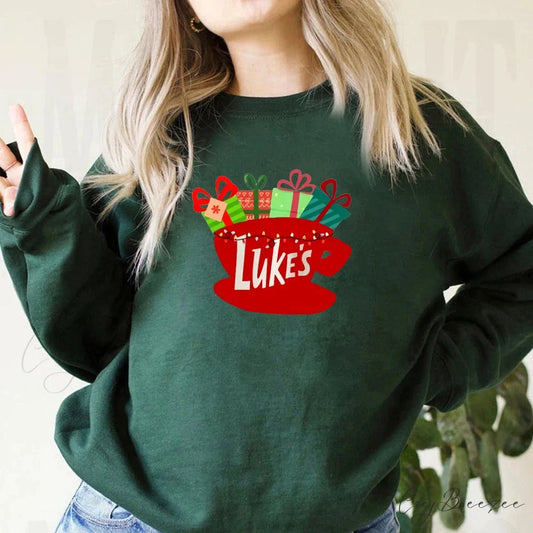 Classic Festive Vintage Show Inspired Cozy Hoodie Dark Green / S