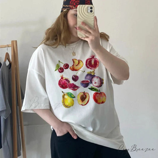 Classic Fruit Cottagecore Vegan Tee WHITE / S t-shirt-250223
