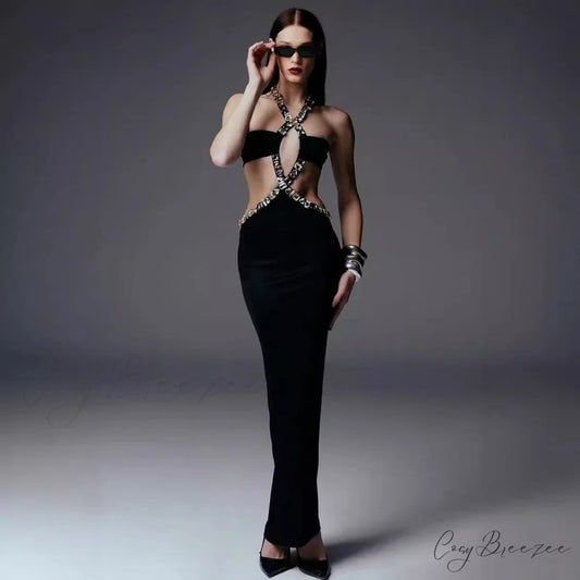 Classic Gothic Strapless Bodycon Beaded Prom Dress promdress-250223