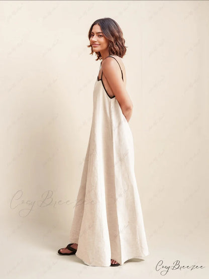 Classic Holiday Style Charming Contrasting Suspender Dress