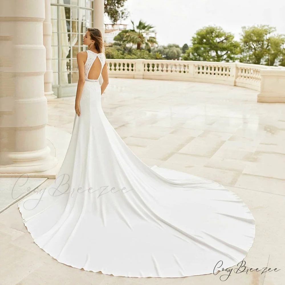 Classic Lace Slim Wedding Dress weddingdress-250223