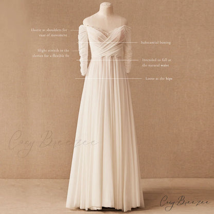 Classic Off-Shoulder Outdoor Wedding Dress weddingdress-250223