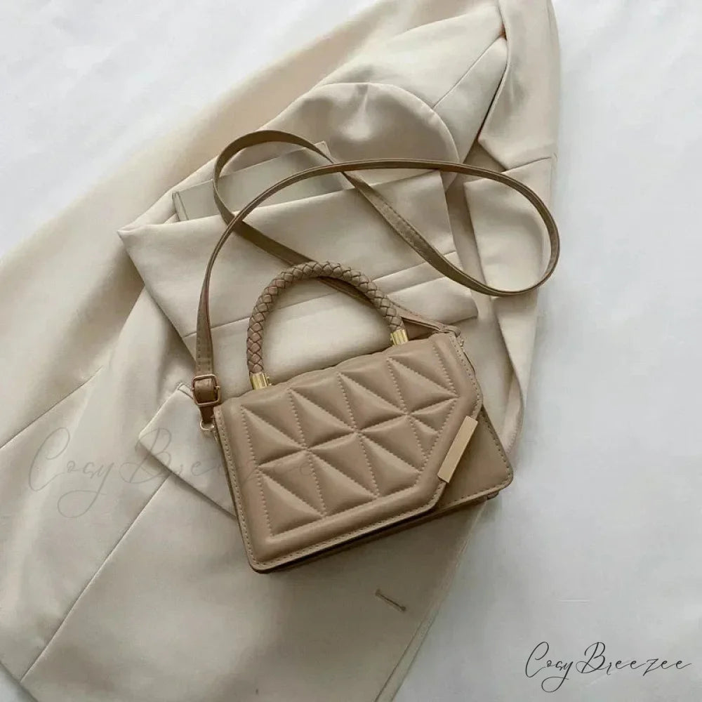 Classic Pleated Sparkling Evening Handbag Khaki handbag-250126